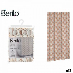 Душ завеса Berilo Art Nouveau Бял Бронз Пластмаса 180 x 180 x 0,008 cm (12 броя) - Berilo
