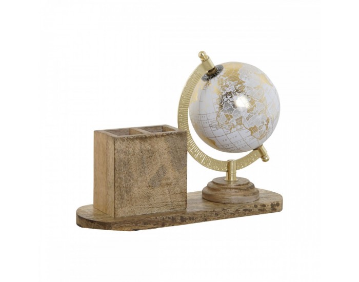Глобус Home ESPRIT Бял Кафяв Vintage 24 x 8 x 19 cm