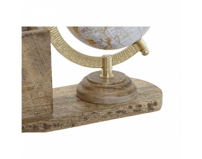 Глобус Home ESPRIT Бял Кафяв Vintage 24 x 8 x 19 cm