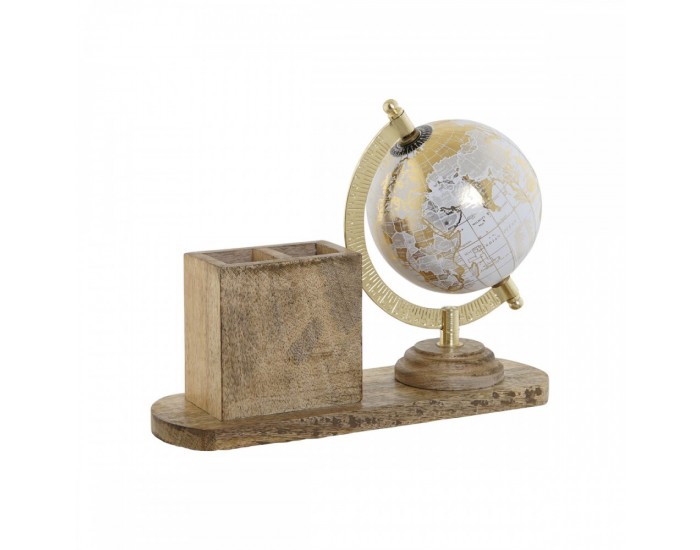 Глобус Home ESPRIT Бял Кафяв Vintage 24 x 8 x 19 cm