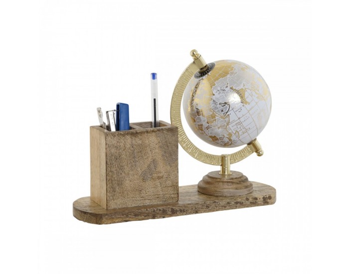 Глобус Home ESPRIT Бял Кафяв Vintage 24 x 8 x 19 cm