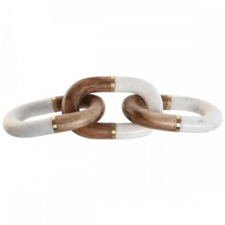 Декоративна фигурка Home ESPRIT Бял Кафяв Златен Верига 10 x 10 x 36 cm - Home esprit