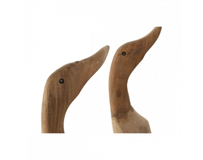 Декоративна фигурка Home ESPRIT Бял Червен Естествен Патица 14 x 28 x 43 cm (2 броя)