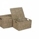 Игра на Кошници Home ESPRIT Естествен Метал Естествено влакно Тропически 46 x 36 x 26 cm (3 Части)