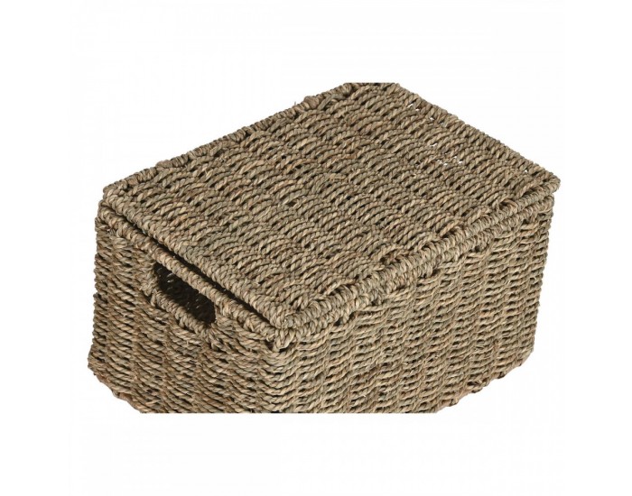 Игра на Кошници Home ESPRIT Естествен Метал Естествено влакно Тропически 46 x 36 x 26 cm (3 Части)