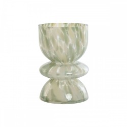 Ваза Home ESPRIT Зелен Сметана Кристал Модерен 16 x 16 x 24 cm - Vaze și decorațiuni de masă