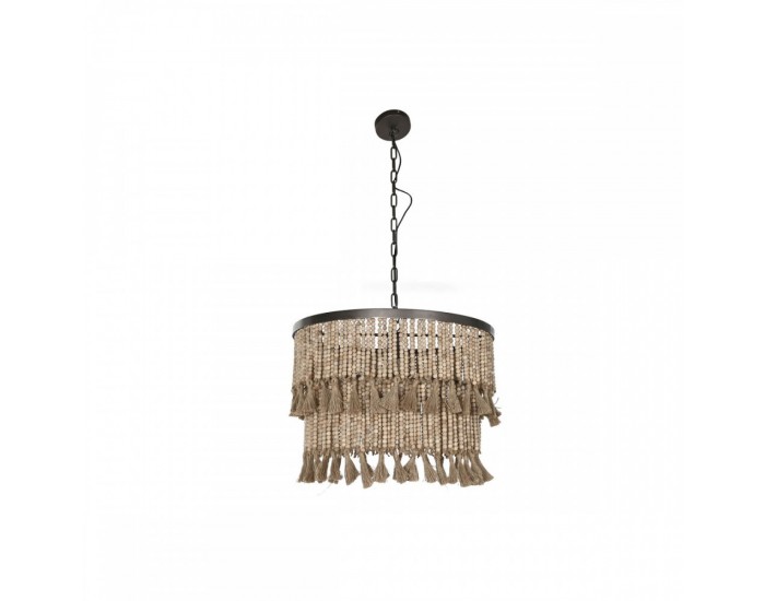 Полилей Home ESPRIT Кафяв Естествен Дървен Метал 50 W 61 x 61 x 117 cm