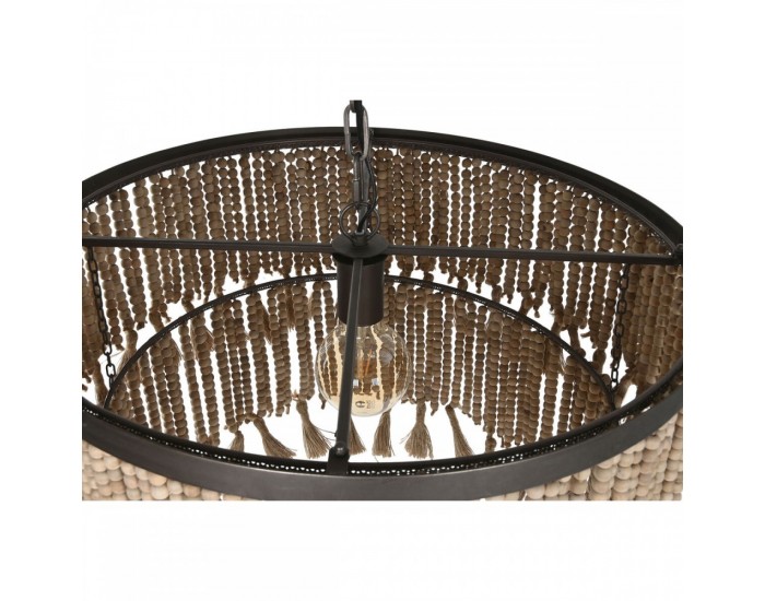 Полилей Home ESPRIT Кафяв Естествен Дървен Метал 50 W 61 x 61 x 117 cm