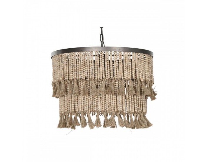 Полилей Home ESPRIT Кафяв Естествен Дървен Метал 50 W 61 x 61 x 117 cm