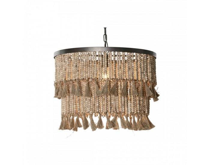 Полилей Home ESPRIT Кафяв Естествен Дървен Метал 50 W 61 x 61 x 117 cm