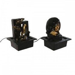 Градински фонтан Home ESPRIT Смола Буда Ориенталски 21 x 19 x 27 cm (2 броя) - Iluminat exterior, plase și decorațiuni