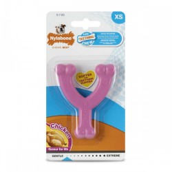 Гризалка за кучета Nylabone WISHBONE Розов Пиле XS - Nylabone