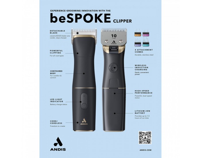 Уред за подстригване на домашни животни Andis BESPOKE Черен