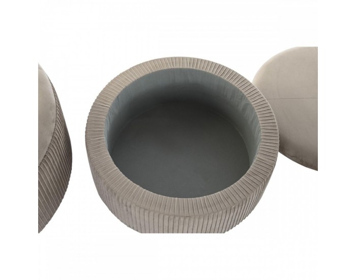 Cтепенки DKD Home Decor 70 x 70 x 32 cm 70 x 70 x 28 cm Кадифе Светло сив Дървен MDF