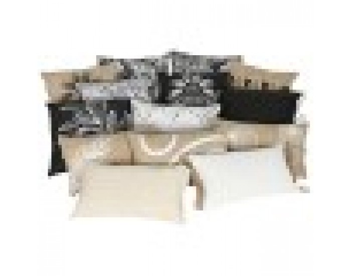 Възглавница Home ESPRIT Бял Черен Палма 42 x 15 x 42 cm