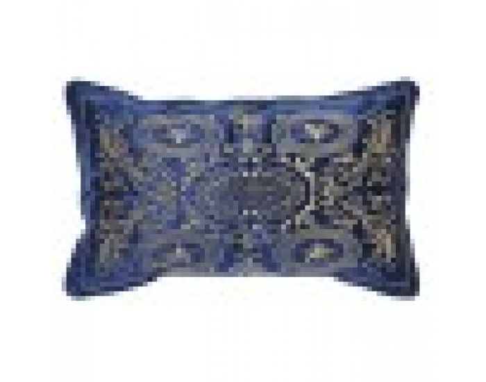 Възглавница DKD Home Decor полиестер Кадифе Златен Морско син (50 x 10 x 30 cm)