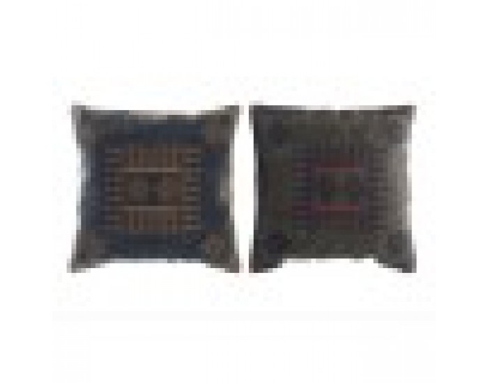 Възглавница DKD Home Decor Син Оранжев полиестер Памук Арабин Геометричен (50 x 10 x 50 cm) (2 броя)