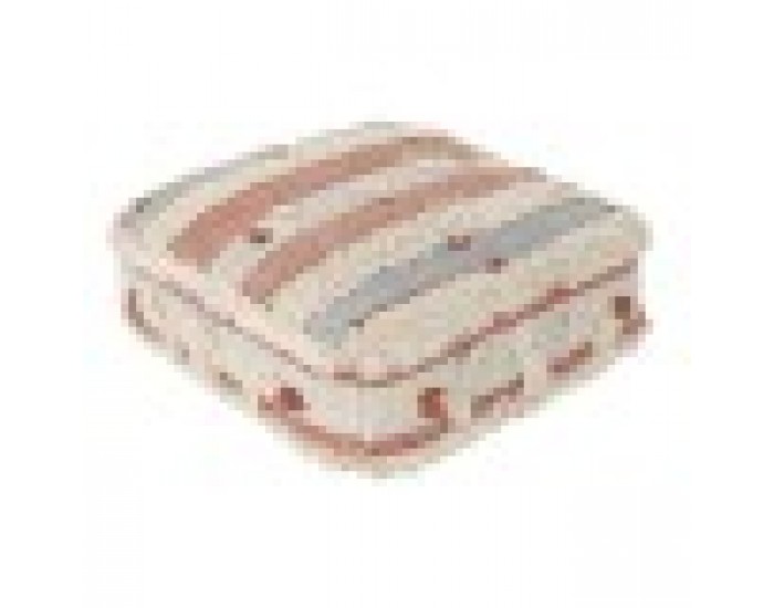 Пуф DKD Home Decor Райета Оранжев Бял 60 x 60 x 25 cm Boho