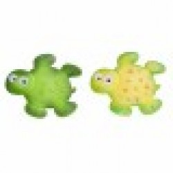 Подложка за баня DKD Home Decor 11,5 x 1 x 10 cm Зелен Жълт Детски Костенурка PVC 10 cm (2 броя) - Lenjerie de pat