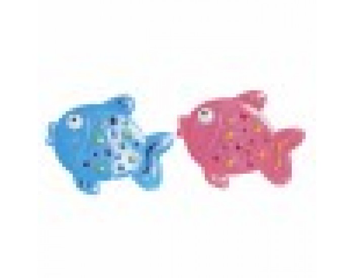 Подложка за баня DKD Home Decor 13 x 1 x 10,5 cm Син Розов Детски PVC Риба (2 броя)