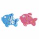 Подложка за баня DKD Home Decor 13 x 1 x 10,5 cm Син Розов Детски PVC Риба (2 броя)