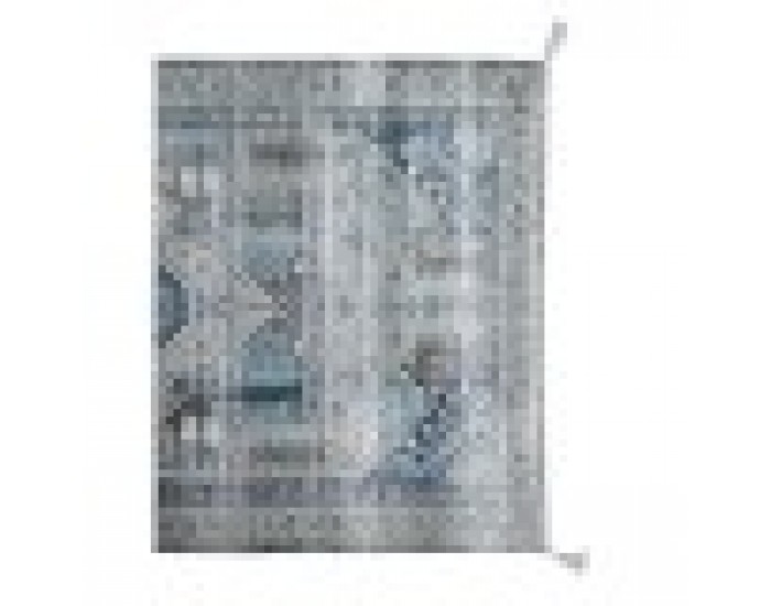 Килим DKD Home Decor Завършек със състаряващо покритие Син Памук Арабин (120 x 180 x 1 cm)