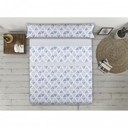 Комплект Чаршафи Happy Home TRIANGLES AH Син 135 легло - Lenjerie de pat
