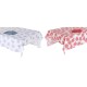 Покривка за маса и салфетки DKD Home Decor Син Фуксия Бял (150 x 250 x 0,5 cm) (2 броя)