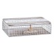 Декоративна кутия DKD Home Decor Метал Дървен Бял (24 x 16 x 6 cm)