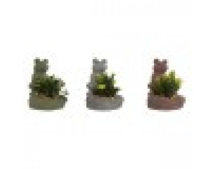 Декоративно Растение Home ESPRIT полиетилен Цимент Жаба 9 x 9 x 13 cm (3 броя)