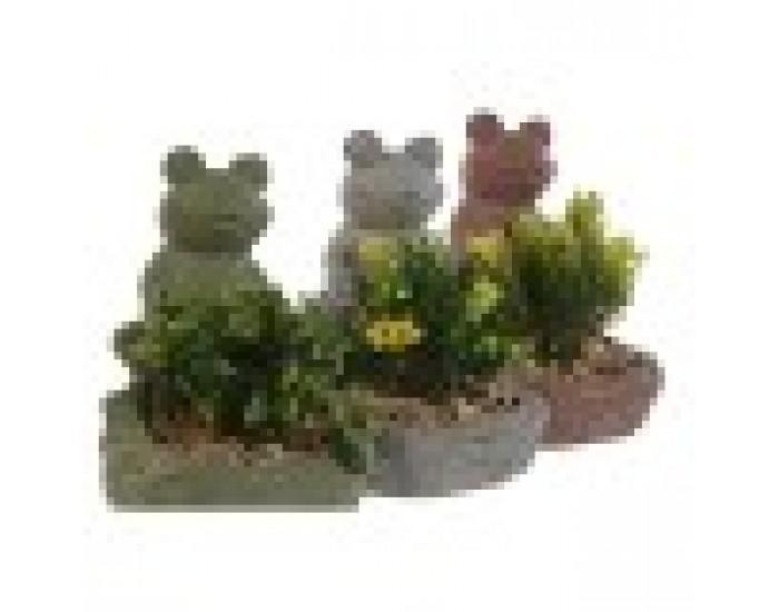 Декоративно Растение Home ESPRIT полиетилен Цимент Жаба 9 x 9 x 13 cm (3 броя)