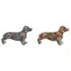 Декоративна фигурка Home ESPRIT Многоцветен Куче Средиземноморско 21 x 6 x 12 cm (2 броя) - Home esprit