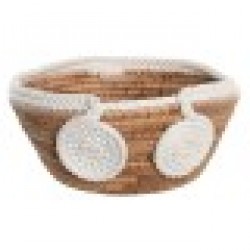 Украса за център на маса DKD Home Decor 30 x 30 x 14 cm Естествен Бял Boho - Decorațiuni