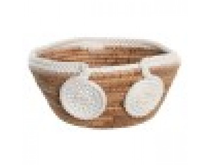 Украса за център на маса DKD Home Decor 30 x 30 x 14 cm Естествен Бял Boho