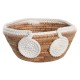Украса за център на маса DKD Home Decor 30 x 30 x 14 cm Естествен Бял Boho
