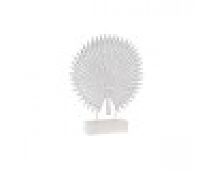 Декоративна фигурка DKD Home Decor Метал Бял Тропически Дървен MDF Лист на растение (36 x 7 x 46 cm)