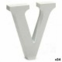 Писмо V 2 x 11 cm Дървен Бял (24 броя) - Pincello