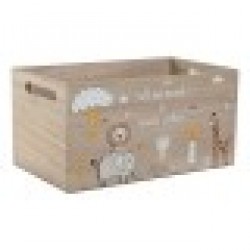 Декоративна кутия Home ESPRIT Многоцветен Естествен Дървен MDF 36 x 21 x 18 cm - Home esprit