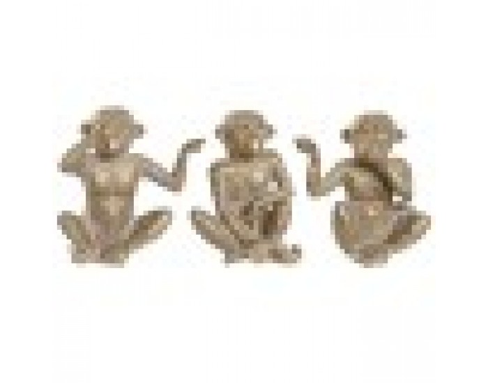 Декоративна фигурка Home ESPRIT Златен Маймуна Тропически 14 x 10 x 14 cm (3 броя)