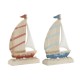 Декоративна фигурка Home ESPRIT Син Червен Естествен Платноходка 15 x 4,5 x 23,5 cm (2 броя)