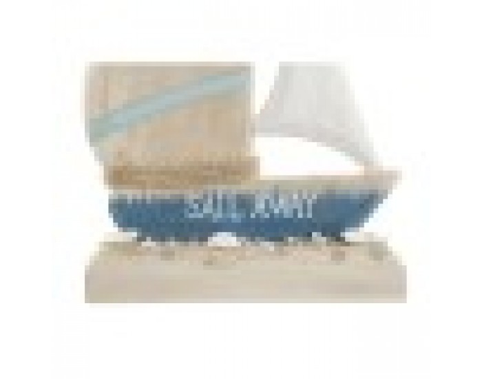Декоративна фигурка Home ESPRIT Син Червен Естествен Платноходка 15 x 4,5 x 23,5 cm (2 броя)