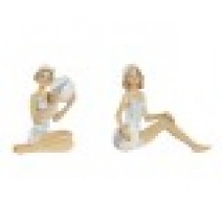 Декоративна фигурка Home ESPRIT Бял Небесно синьо Средиземноморско 8 x 8 x 12,5 cm (2 броя) - Home esprit