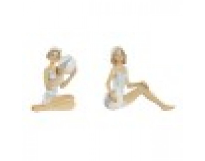 Декоративна фигурка Home ESPRIT Бял Небесно синьо Средиземноморско 8 x 8 x 12,5 cm (2 броя)