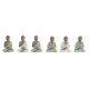 Декоративна фигурка Home ESPRIT Бял Зелен цвят тюркоаз Буда Ориенталски 6 x 4 x 8,5 cm (6 броя)