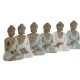 Декоративна фигурка Home ESPRIT Бял Зелен цвят тюркоаз Буда Ориенталски 6 x 4 x 8,5 cm (6 броя)