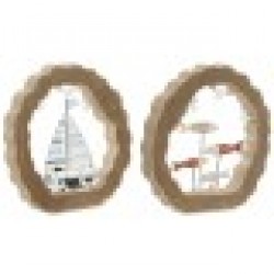 Декоративна фигурка Home ESPRIT Син Бял Червен Естествен 20 x 2,5 x 20 cm (2 броя) - Home esprit