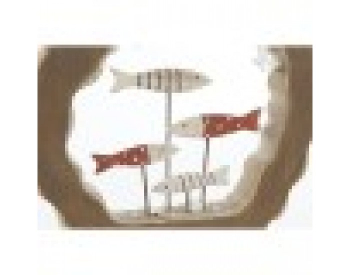 Декоративна фигурка Home ESPRIT Син Бял Червен Естествен 20 x 2,5 x 20 cm (2 броя)