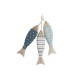 Висяща украса Home ESPRIT Син Бял Естествен Риби 5 x 5 x 20 cm (2 броя)