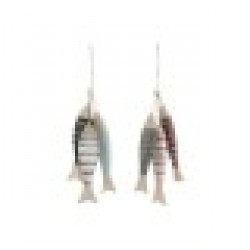 Висяща украса Home ESPRIT Син Червен Многоцветен Риби 5 x 2 x 20 cm (2 броя) - Home esprit