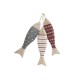 Висяща украса Home ESPRIT Син Червен Многоцветен Риби 5 x 2 x 20 cm (2 броя)